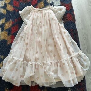 Cat & Jack Cream Ruffle Dress